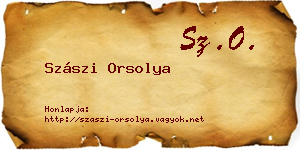 Szászi Orsolya névjegykártya