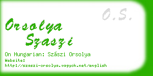 orsolya szaszi business card
