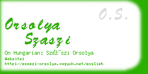 orsolya szaszi business card